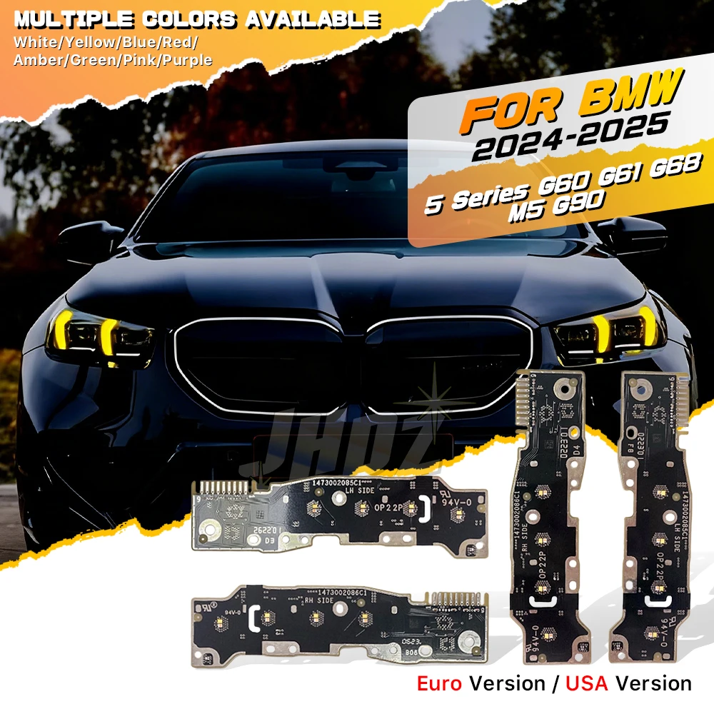 

Желто-красная светодиодная плата Angel Eyes DRL для BMW 5 серии M5 G90 G60 G61 G68, модуль чипа дневных ходовых огней, указатель поворота, фара