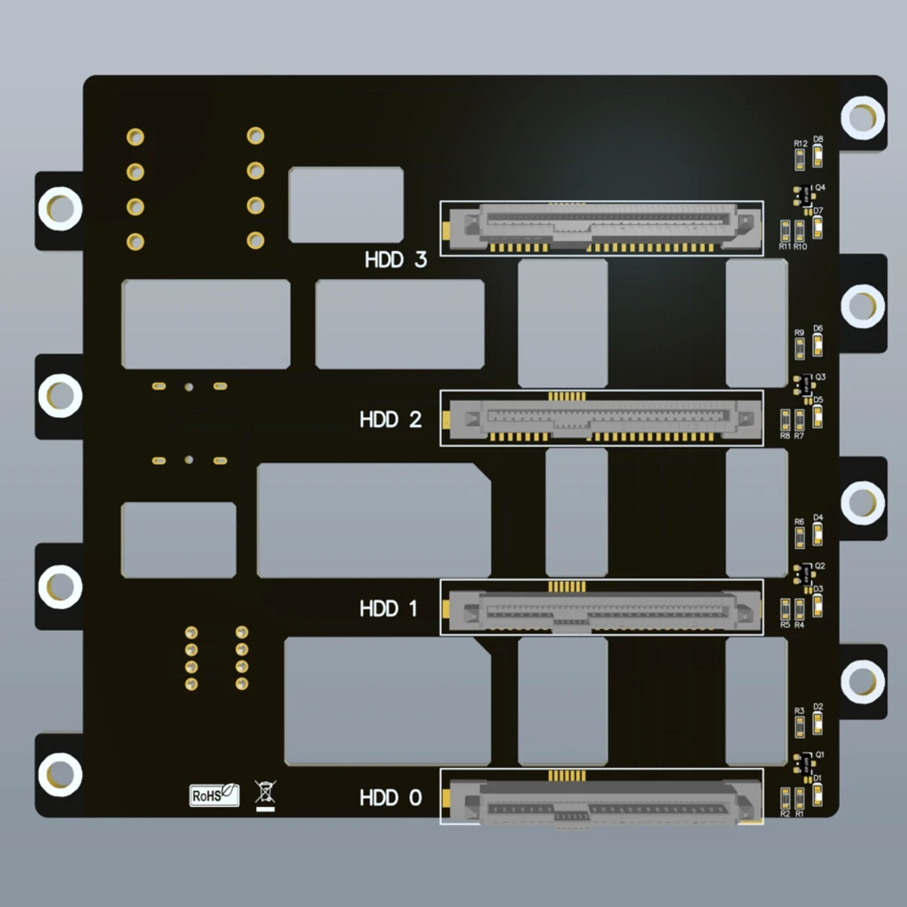 Dual/Triple/4/5-Bay SATA Festplatten-Backplane NAS-Gehäuse Adapterplatte SATA 6G Großes 4D-Netzteil Speicher-Server-Backplane – Detail 20