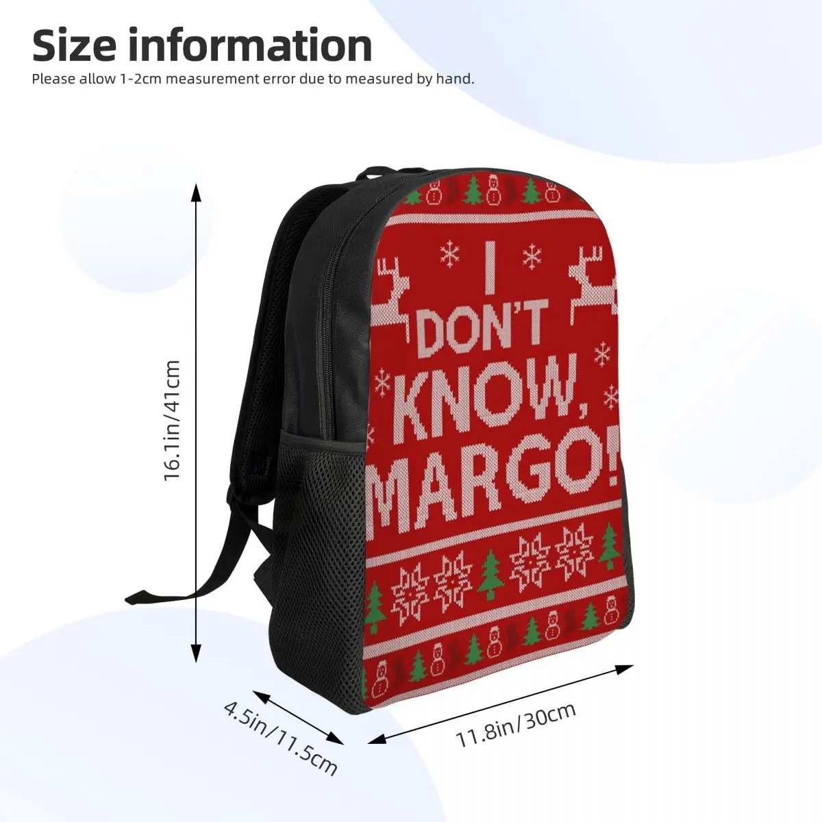 عطلة عيد الميلاد أنا لا أعرف حقيبة ظهر مارجو Daypack سعة كبيرة للأولاد والبنات حقيبة كتب مدرسية حقائب كتف للرجال والنساء