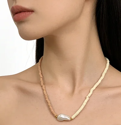 WT-JN130 Amazing Hand Make Strands 4mm Resin Beads Pearl Themed Necklace Lady Loved Natural Choker Retro Decoration