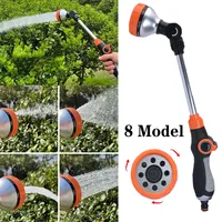 Long handle Garden Hose Water Spray Gun 8 Modes Car Wash Adjustable Irrigation Sprayer Watering Nozzle Plant Lawn Yard Water Je