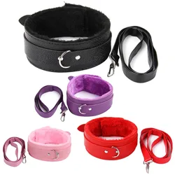 Adult SM Products BDSM Sex Swing Toys Bondage Faux Leather Neck Collar Sexual Stimulation Flirting Leash Sexy Restraint For