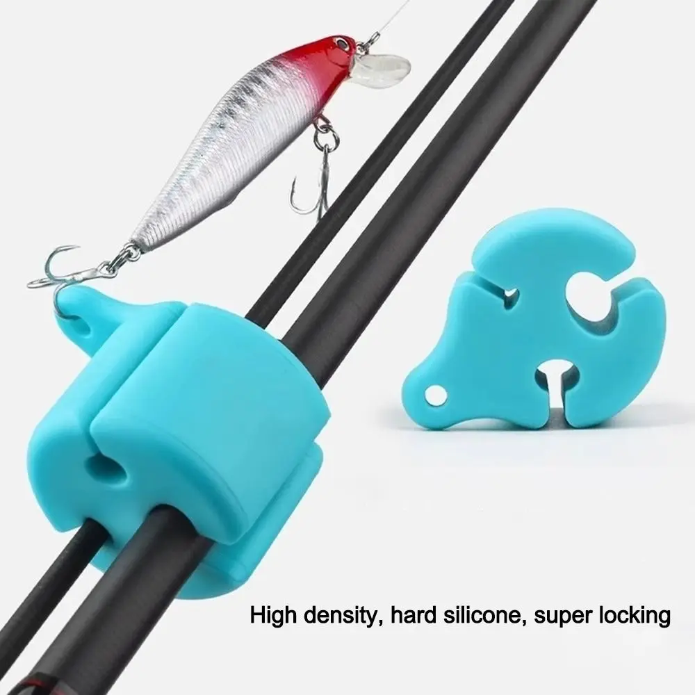 2Pcs Multifunctional Fishing Rod Holder Non-Slip Wall Mounted Fishing Rod Fixer Snack Storage Clip Fishing Rod Protectors