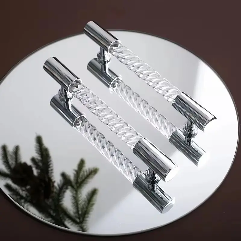 Tiradores de muebles de grano giratorio de latón + acrílico de alta gama, 10 Uds., tiradores de cajones, armario, tocador, TV, bolígrafos