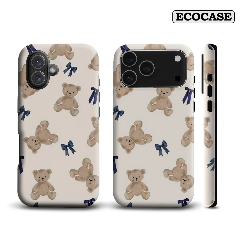 تيدي بيرز وأقواس آيفون 17 يجب أن يكون لهاتف آيفون 17 16 15 14 13 12 11 برو ماكس بلس غطاء خلفي مزدوج الطبقة