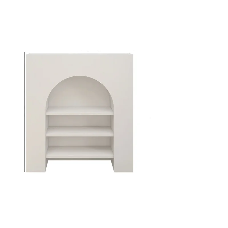 

French ins Cream Style Living Room Decorative Cabinet White Display Entrance Cabinet Cave Internet celebrity Shelf