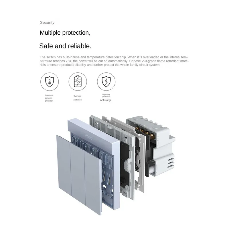 مفتاح حائط ذكي Aqara ، محايد ، تكنولوجيا MARS ، 6 ألوان ، مصباح مفتاح لاسلكي ، Zigbee ، Apple ، iPhone ، IOS ، تطبيق هومكيت ، H1M