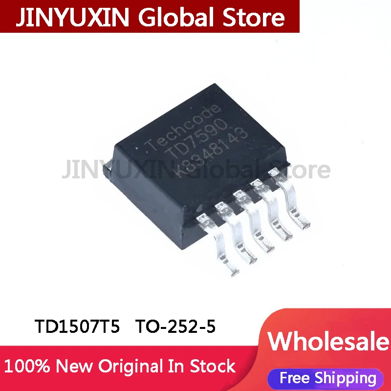 10Pcs TD1507TR TD1507-ADJ TD1507T5 1507T5R 1507-5.0  TO-252-5 IC Chip In Stock Wholesale
