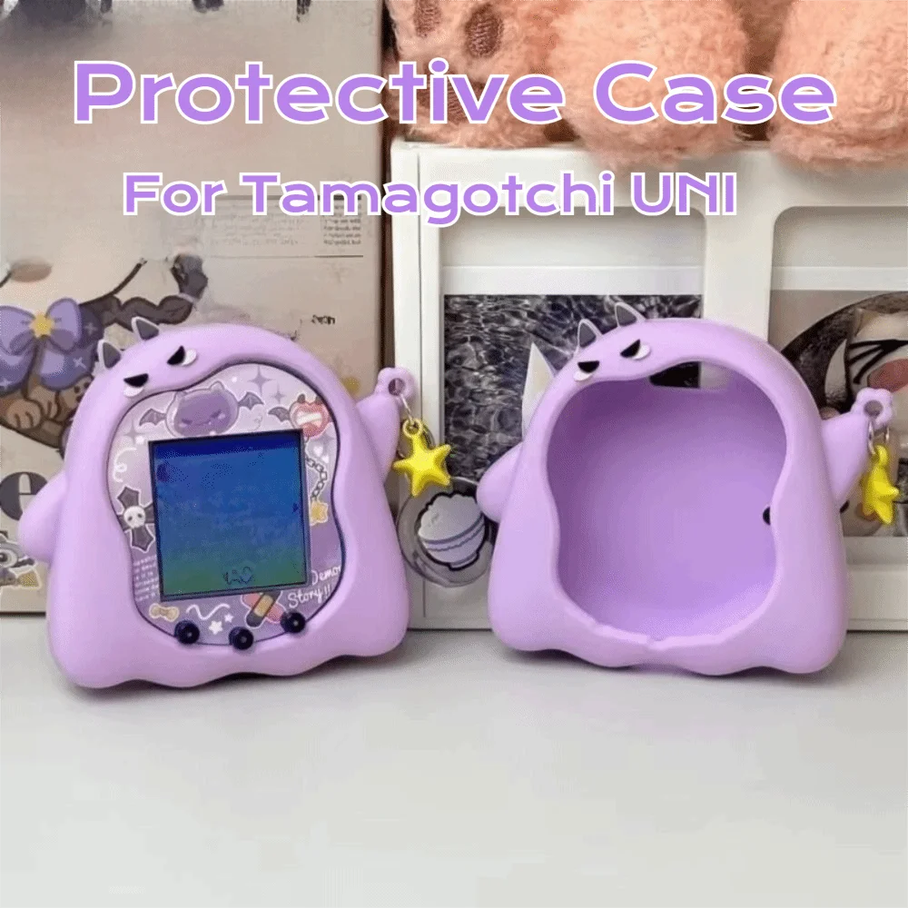 실리콘 게임 콘솔 보호 케이스 초박형 낙하 방지 만화 보호 커버 글로우 데빌 타마고치 유니용 미끄럼 방지