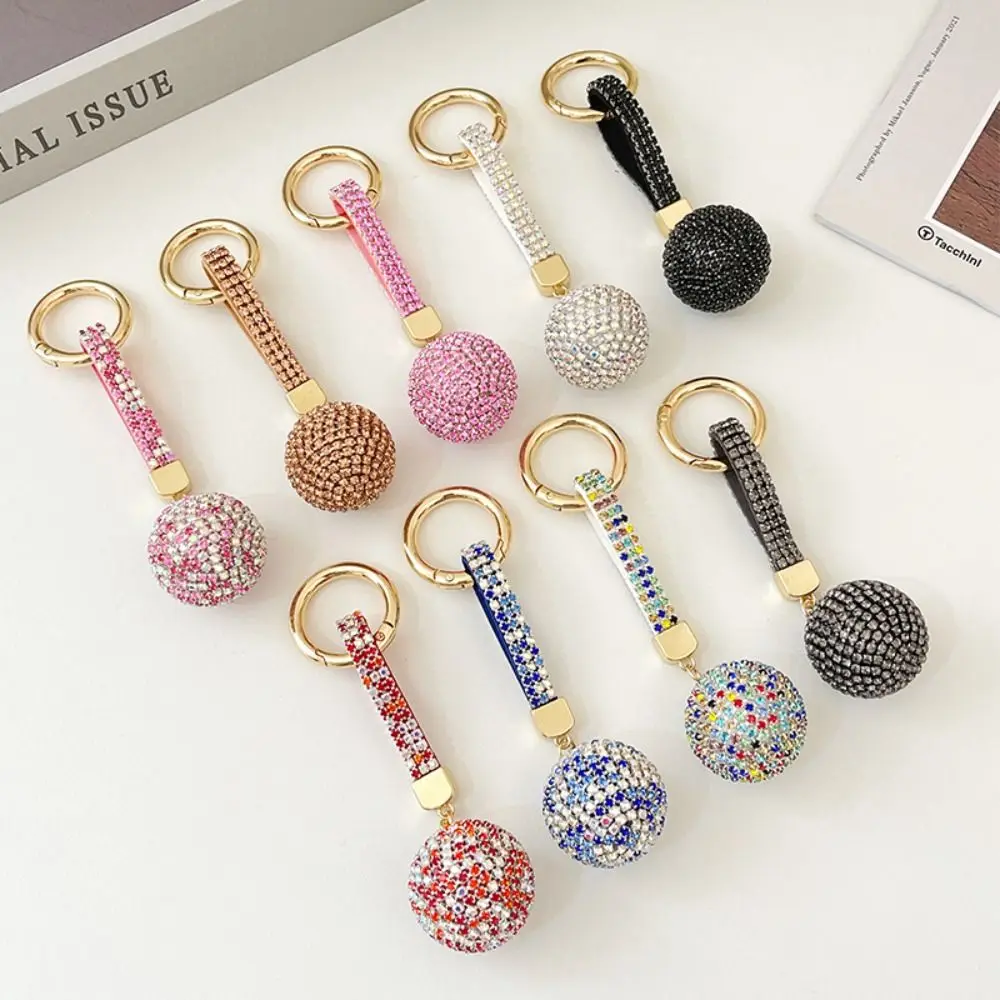 Diamante Pendant Ball Rhinestone Crystal Key Ring Handbag Car KeyChain Gift