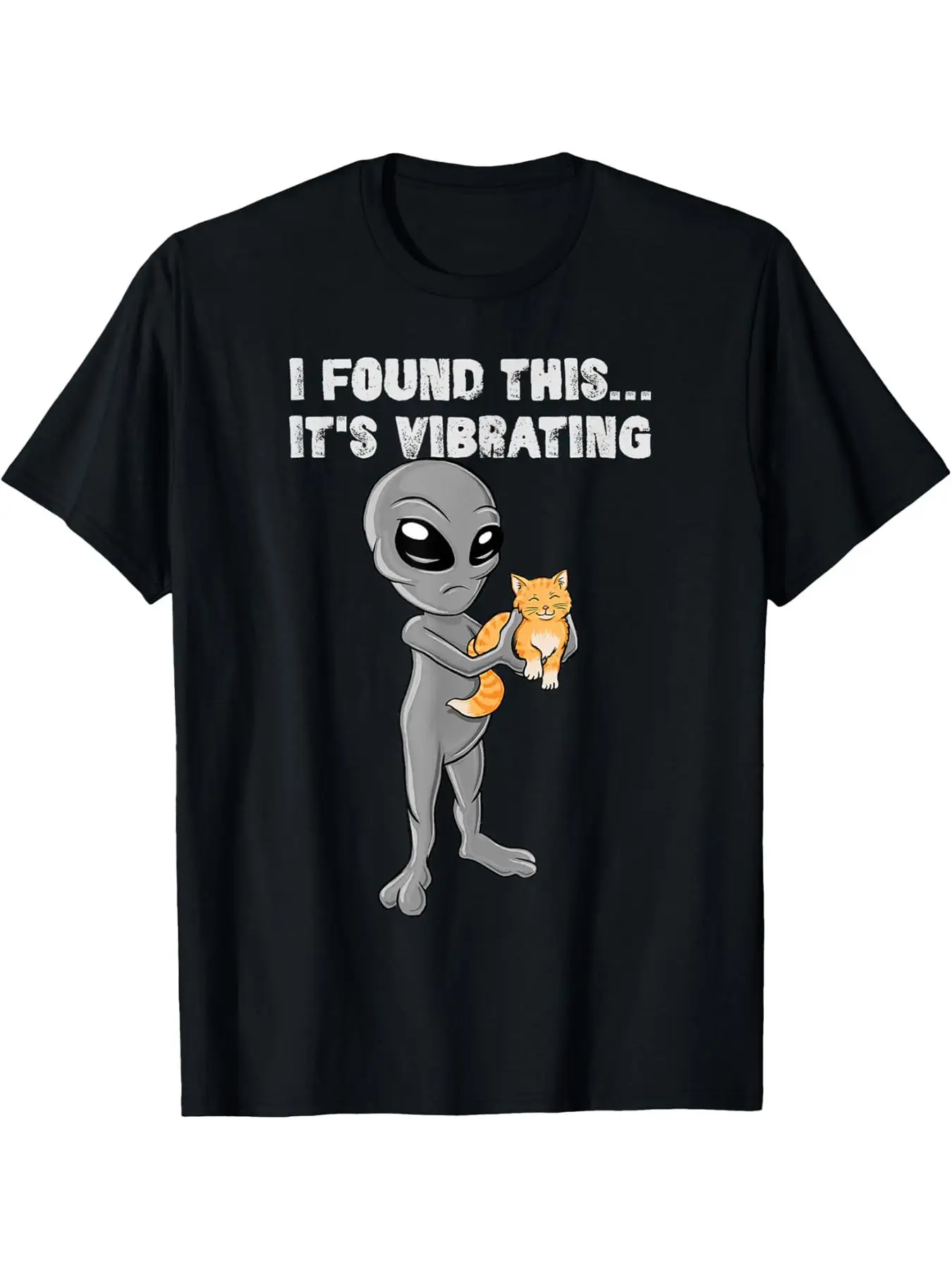 

LocalFound This It's Vibrating Cat & Alien Graphic T-Shirt