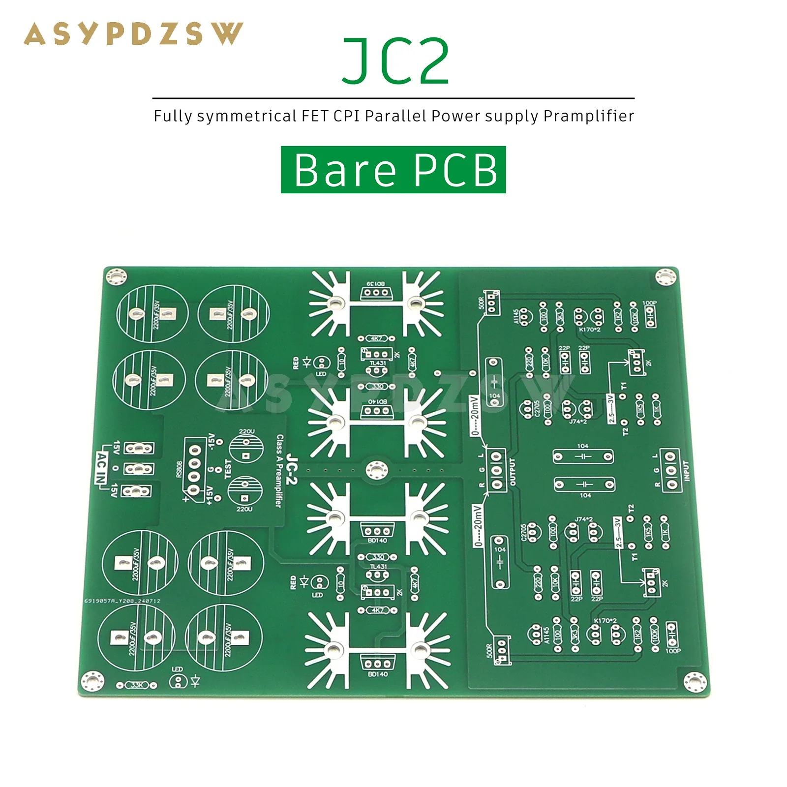 Mark JC2 HIFI Class A Fully symmetrical FET CPI Parallel Power supply JC-2 Pramplifier Bare PCB