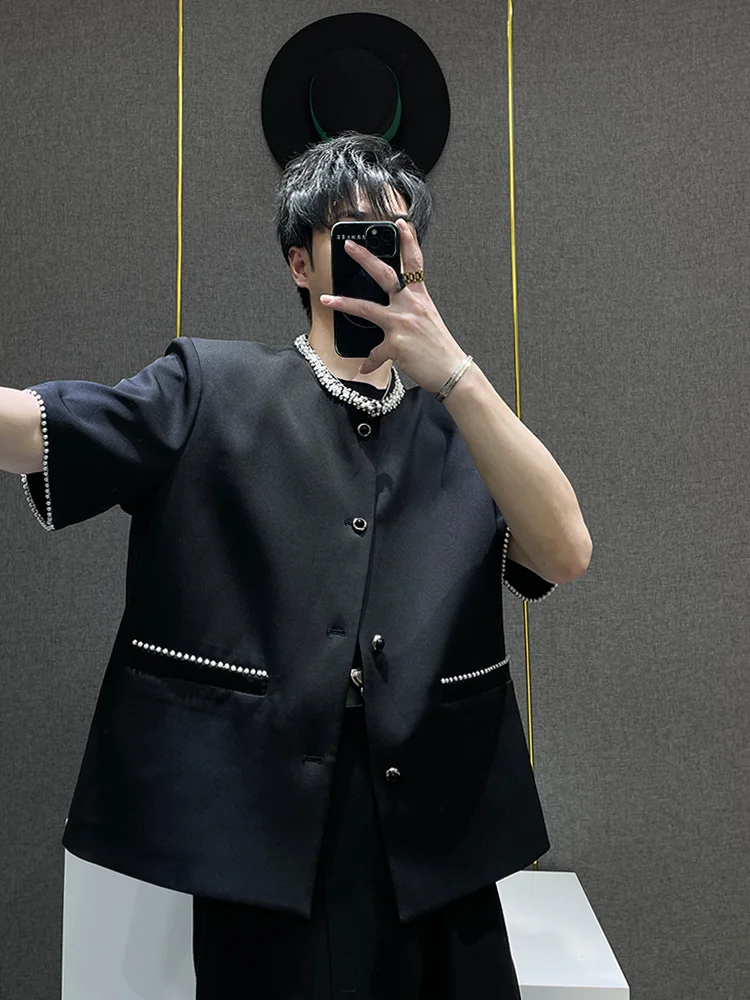 

Ele ort Sve Men's irt Versatile Sli Summer Faion Outerwear Tagkita Brand Loose Fit Youth Casual Pure Color