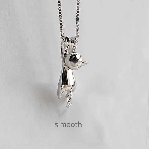 925 Sterling Silber Niedliche Katze Halsketten Anhänger für Frauen Mode Dame Festival Geschenk Silber 925 Schmuck – Detail 15