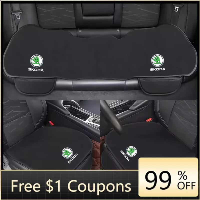 

Наклейка на автомобиль, фланелевая нескользящая накладка на передние и задние сиденья для Skoda Octavia, Superb, Rapid, Kodiaq, Karoq, Fabia, Kamiq, Enyaq