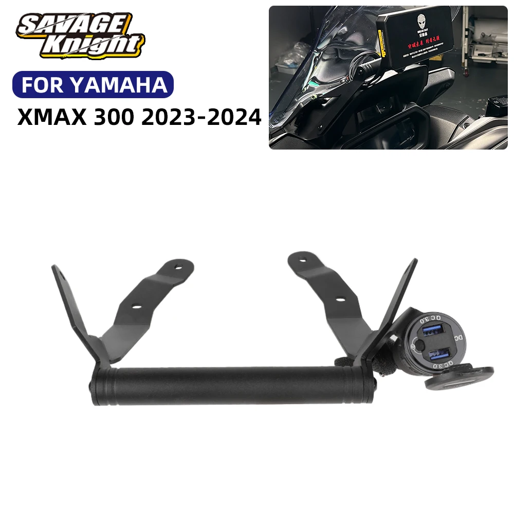 

For Yamaha Xmax 300 X-max X MAX 300 2023 2024 GPS Navigation Phone Holder Bracket Stand USB Charger Outlet Power Wire Connector