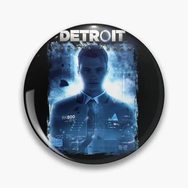 Retro Detroit Become Human  Soft Button Pin Clothes Cute Lapel Pin Decor Collar Cartoon Fashion Funny Women Brooch Gift Hat