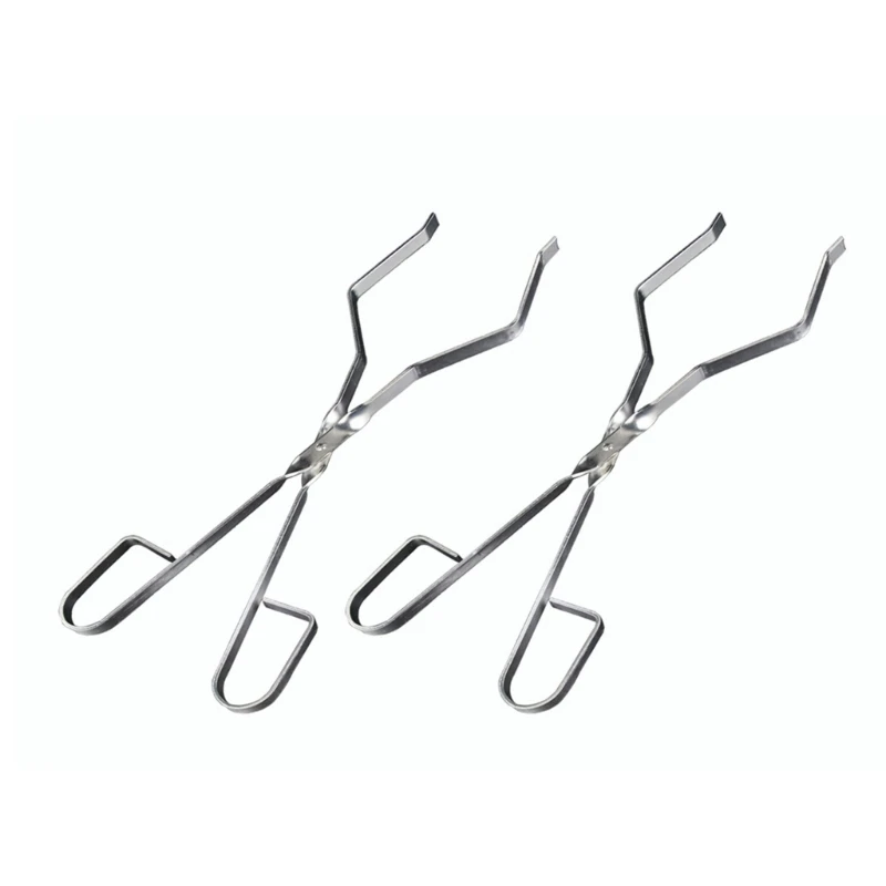 

2Pcs Laboratory Beaker Tongs Metal Tongs Beaker Clip Pliers Slip Resistant Grip 601D