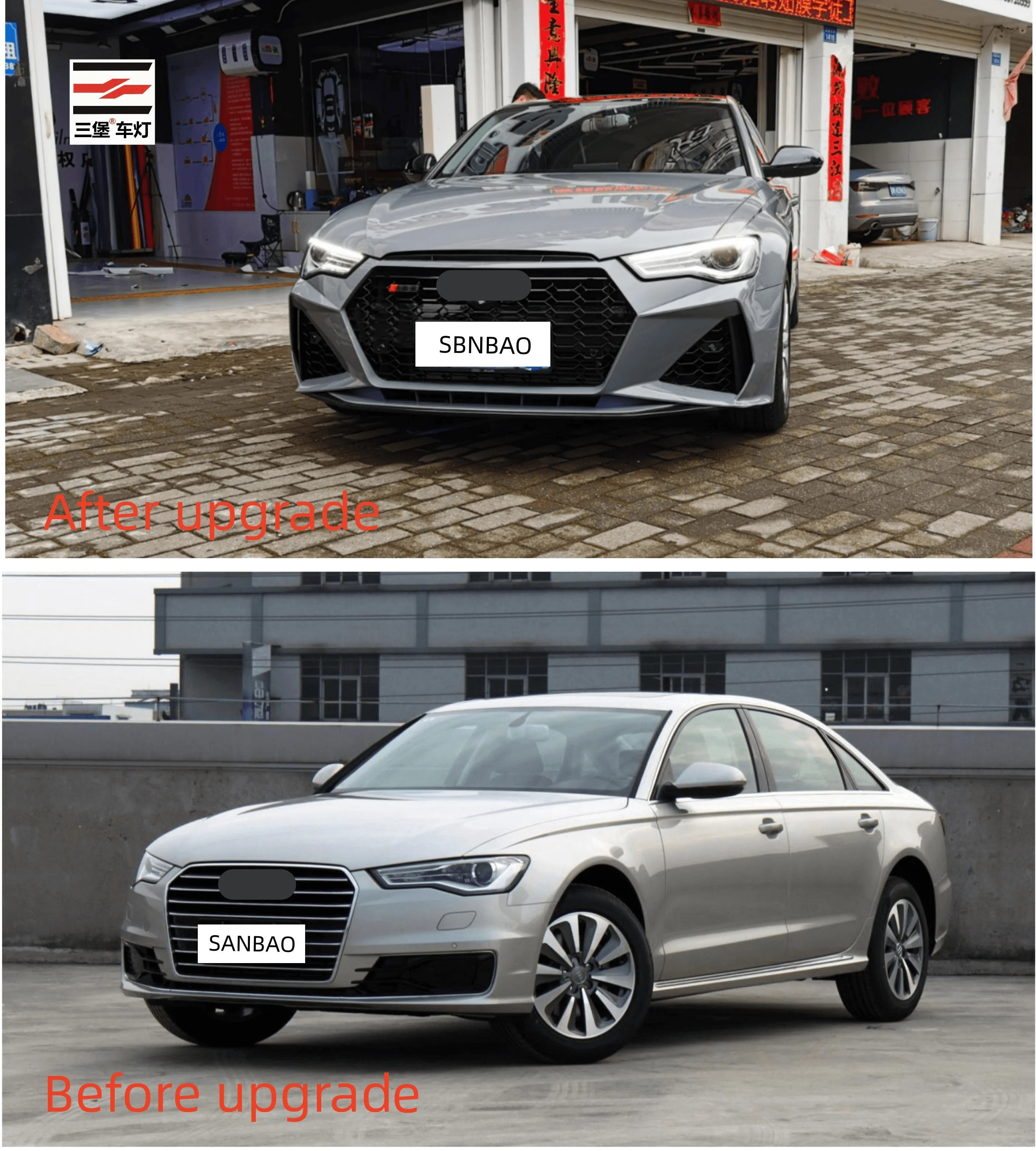 A6 2016-2018 SURFACE UPGRADE TO 2023 RS6 LOOK Exterior Accessories Auto Body Parts Car Front Encirclement