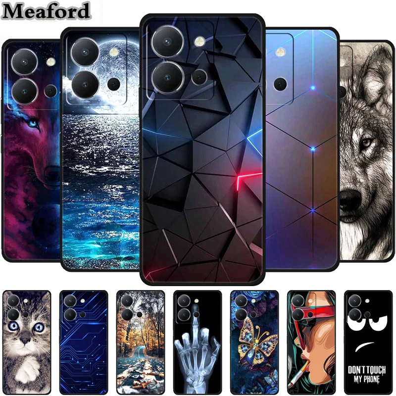 For Vivo Y36 4G Case Animals TPU Soft Cover Silicone Phone Cases For VivoY36 4G Russian Version Shockproof Protector Wolf Coque