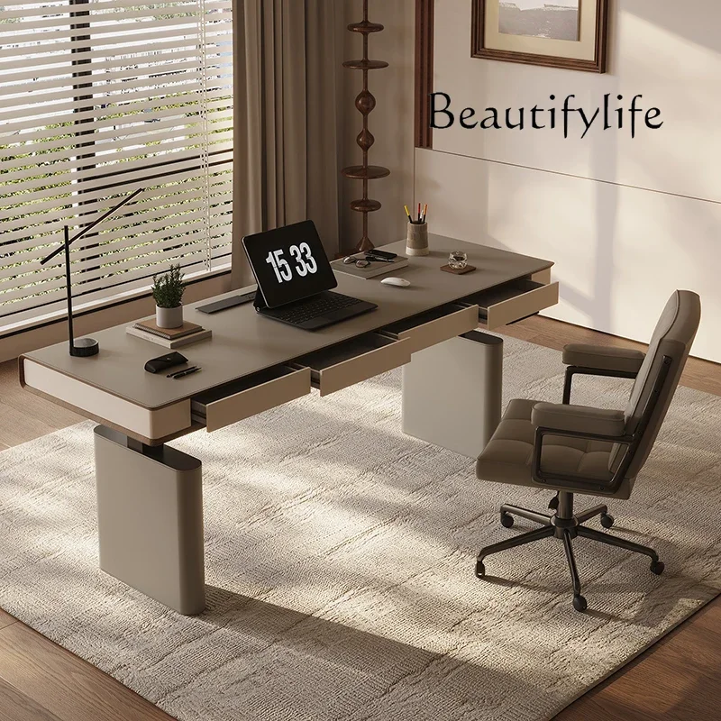 N49 Italian light luxury lifting desk living room study can be customized dual motor intelligent lifting table