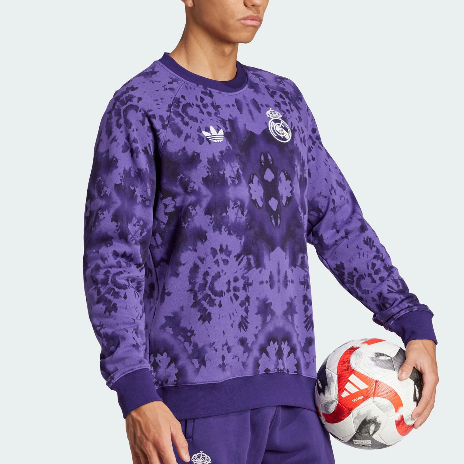 Adidas Official Three Stripes Men's Tie-Dye Loose Football Fashion Sweatshirt JM1103