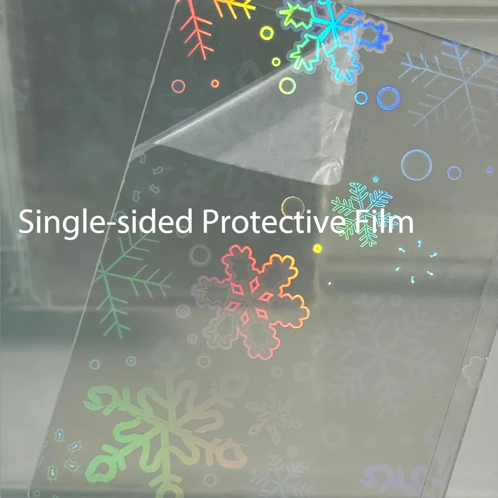 10Pcs B8 Side Opening Holographic Laser Card Sleeves PVC Holder Protector with Single-Sided Film for TCG Cards 3inch Photocard