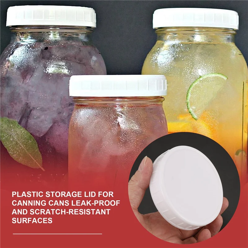 

A67M-16 Pack Wide Mouth Jar Lids,Plastic Storage Caps For Canning Jars,Leak-Proof And Anti-Scratch Resistant Surface