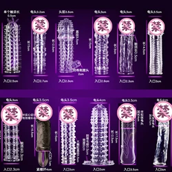 Larger Spikes Condoms For Man Pleasure Sex Toys Female G spot Vaginal Stimulation Condom Ribbed Penis Sleeve Adult Supplies