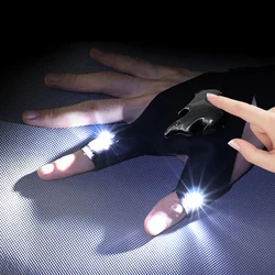 LED Gloves Finger Lamp USB Rechargeable Magic Strap Hands Free Gloves Flashlight Outdoor Waterproof Rescue Repair Night Lighting