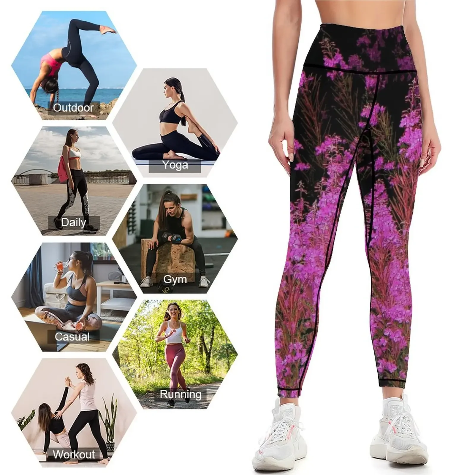 Fireweed Leggings magliette sportive palestra vita alta Donna aderente Leggings da donna