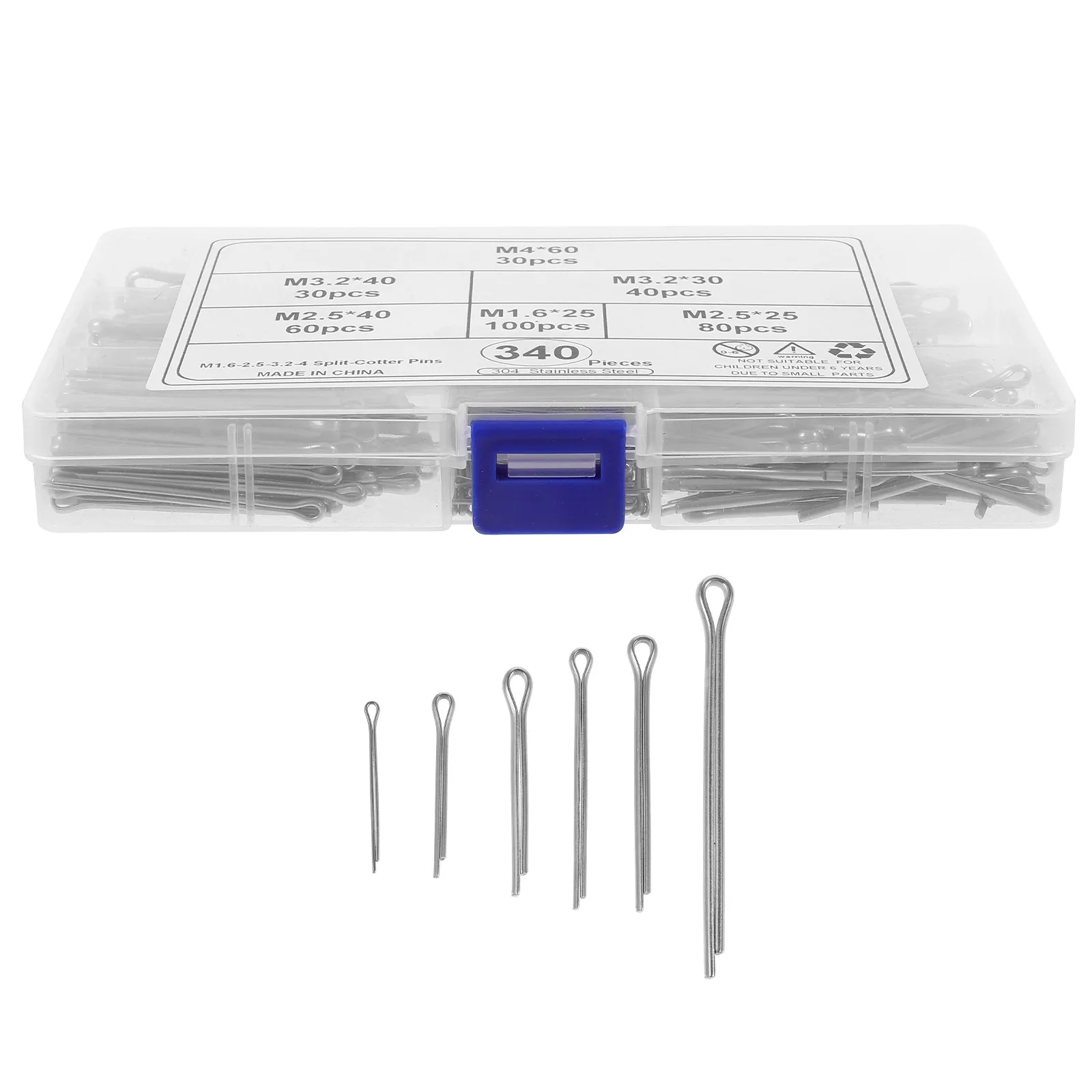 

Набор шплинтов из нержавеющей стали, 340 шт., универсальный комплект для машин и оборудования