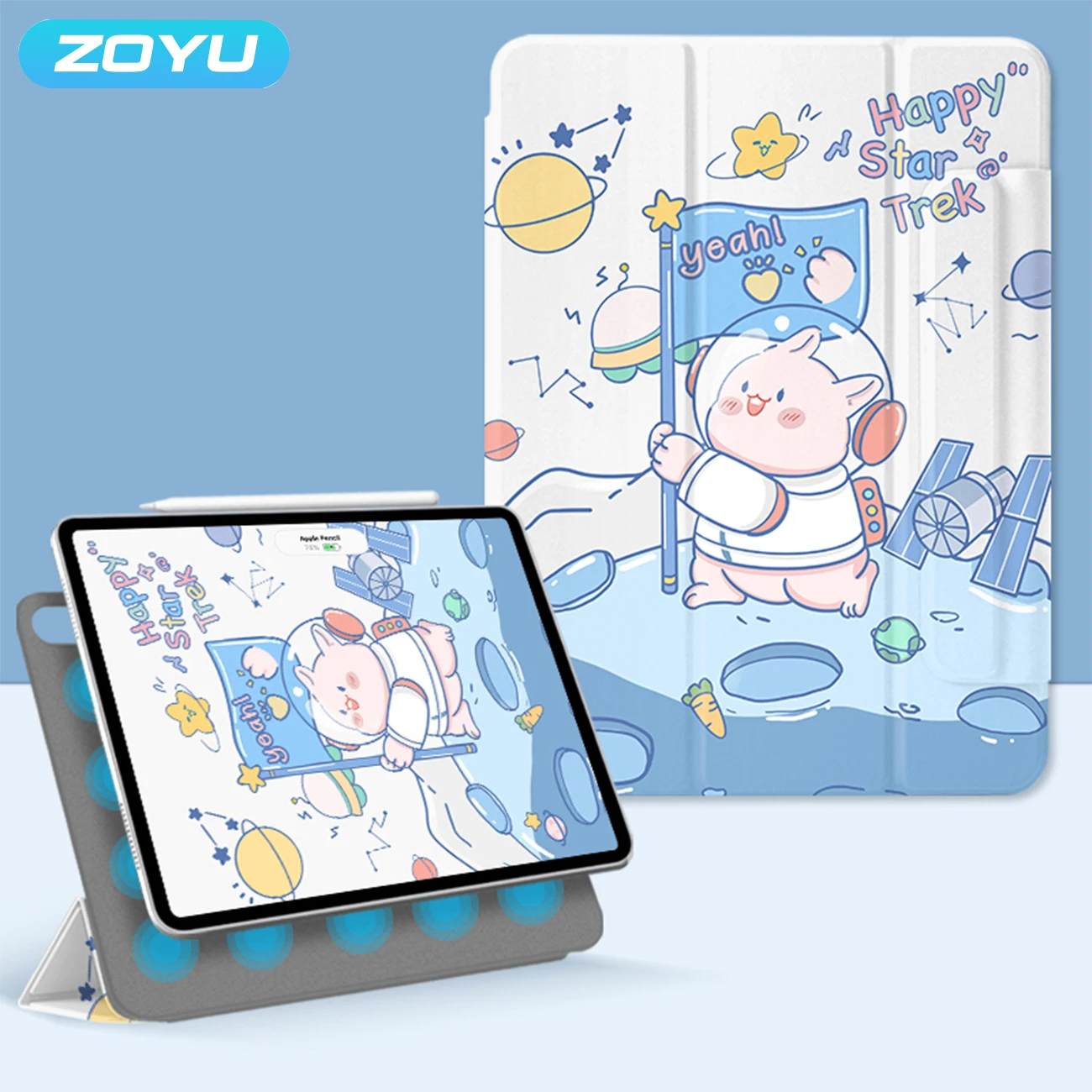 ZOYU – coque magnétique intelligente avec fermoir, pour iPad Mini 6 2021 Pro 11 12.9, iPad 10 10.9 pouces 2022, iPad Air 4/5 10.9 pouces