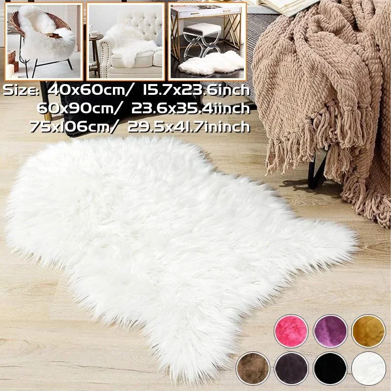 Soft Faux Fluffy Shaggy Rugs Artificial Sheepskin Long Hair Carpet Floor Wool Fluffy Soft Mat Home Decor Non Slip