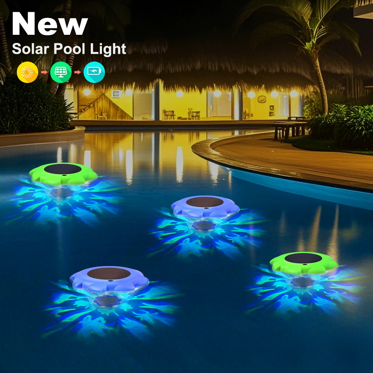 

LED Solar Floating Pool Light RGB Waterproof Outdoor Above Ground Pool Lamp For Swimming Pools Party Hot Tub Decor Accessory