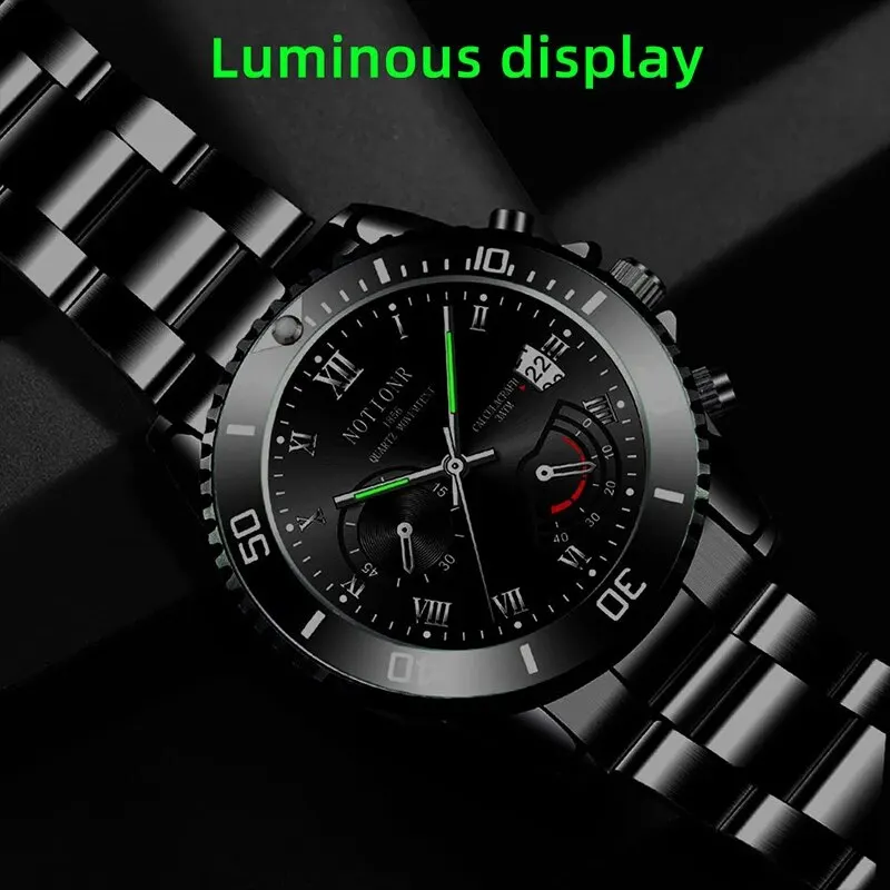 NOTIONR Fashion Watch Casual Clock Montre Homme Business Men Quartz Watch Calendar Green Water Wok Ghost Sport Men Wristwatch