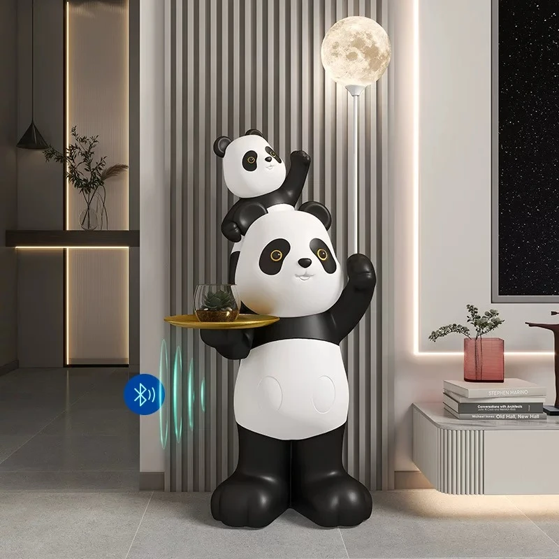 Creative panda large floor ornament moon lamp