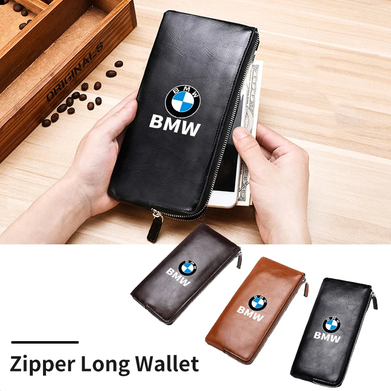 PU Soft Wallet Women Men Coin Purse Zip Card Phone Holder Money Bag For BMW G30 G20 F30 F10 F15 F16 F25 F26 X1X2X3X4X5X6 E60 E90