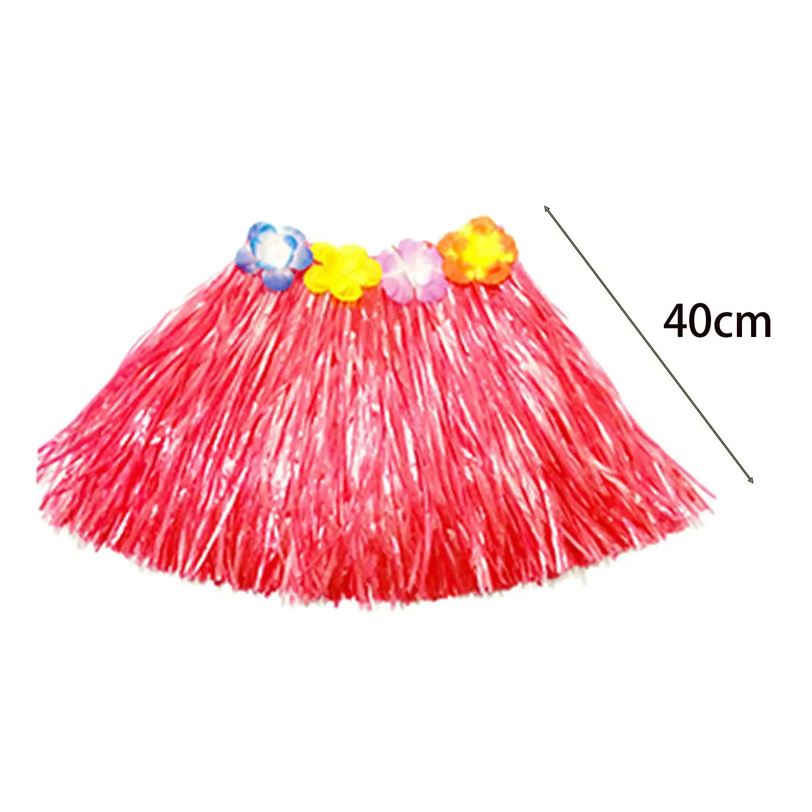 5x Hawaiiaanse rok Raffia rok ketting en hoofdband outfit kostuum set roklengte 40cm