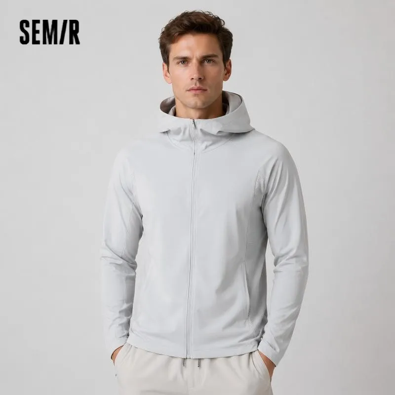 Semir Men Jacket UV Protection Cool Feeling Breathable Knit Elastic Hooded 2026 Summer Comfortable Outdoor Fashion Top