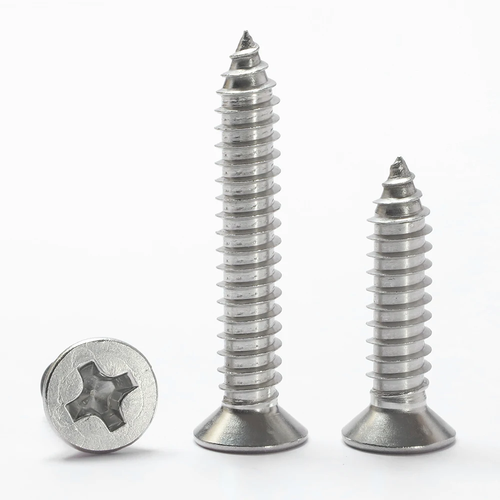 Cross Recessed Flat Head Countersunk Self Tapping Screw Stainless Steel M1.2 M1.4 M1.7 M2 M2.6 M3 M4 M5 M6 M8 Small CSK Screws