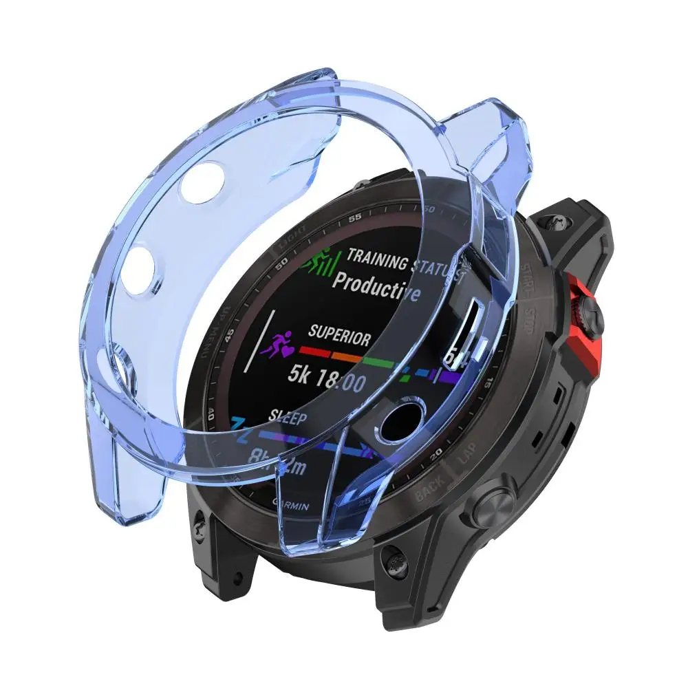 Garmin Fenix ​​7 7S 7X용 투명 쉘 프레임 보호 커버 화면 보호기 TPU 케이스