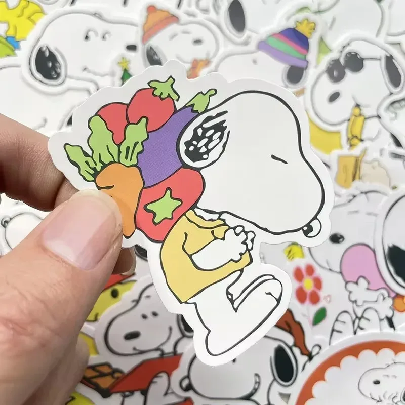 

50/100pcs Anime Snoopy Stationery Stickers Cute Cartoon Student Stationery Notebook Diy Decoration Expression Graffiti Stickers