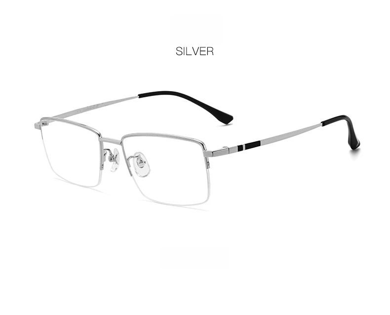 Yimaruili ultraleichte Business-Mode Titan legierung Brillen kleine quadratische Retro optische Rezept Halb rahmen Brille Männer – Detail 11