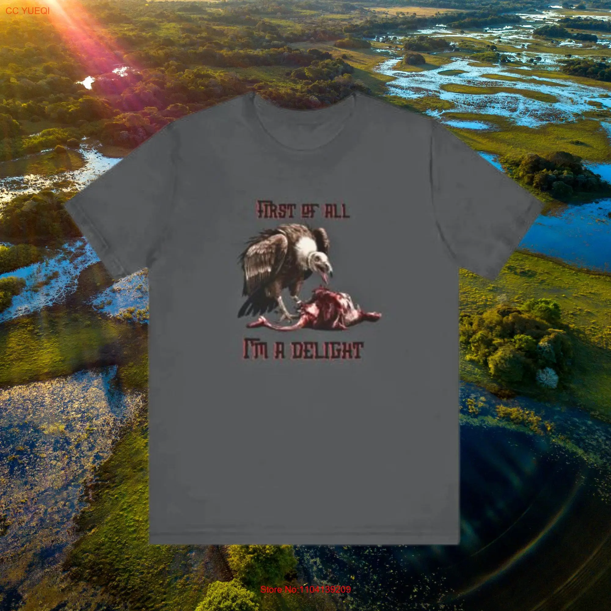 

First Of All I'm A Delight Vulture Jersey T Shirt long or short sleeves