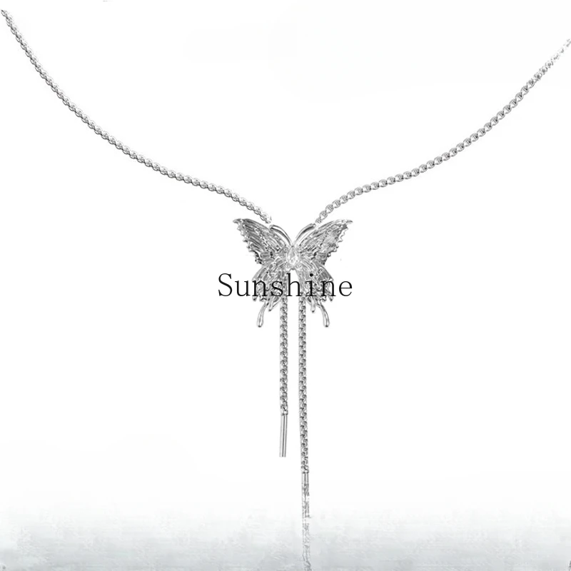 

Butterfly Necklace Women's Premium Light Luxury Long Pull-up Necklace