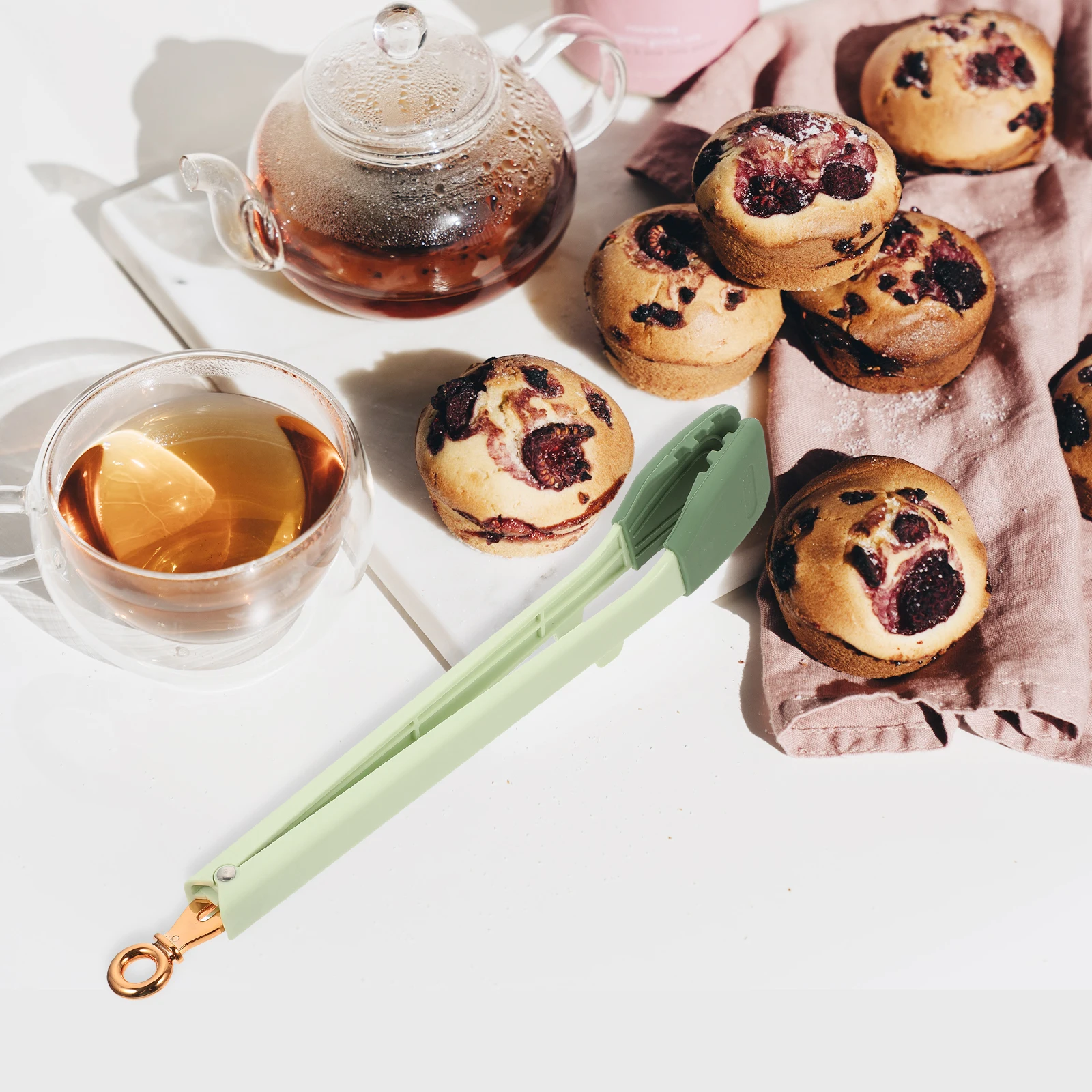 

High Temperature Resistant Food Clips Mini Tongs Proper Length Thick Strong Non Deform Silicone Buffet Tongs Food Serving