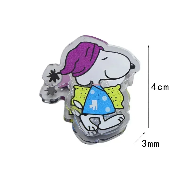 Snoopy Binder Clip Map Anime Kleur Test Papier Klem Armatuur Papier Document Kantoor School Briefpapier Leuke Acryl Decoratie