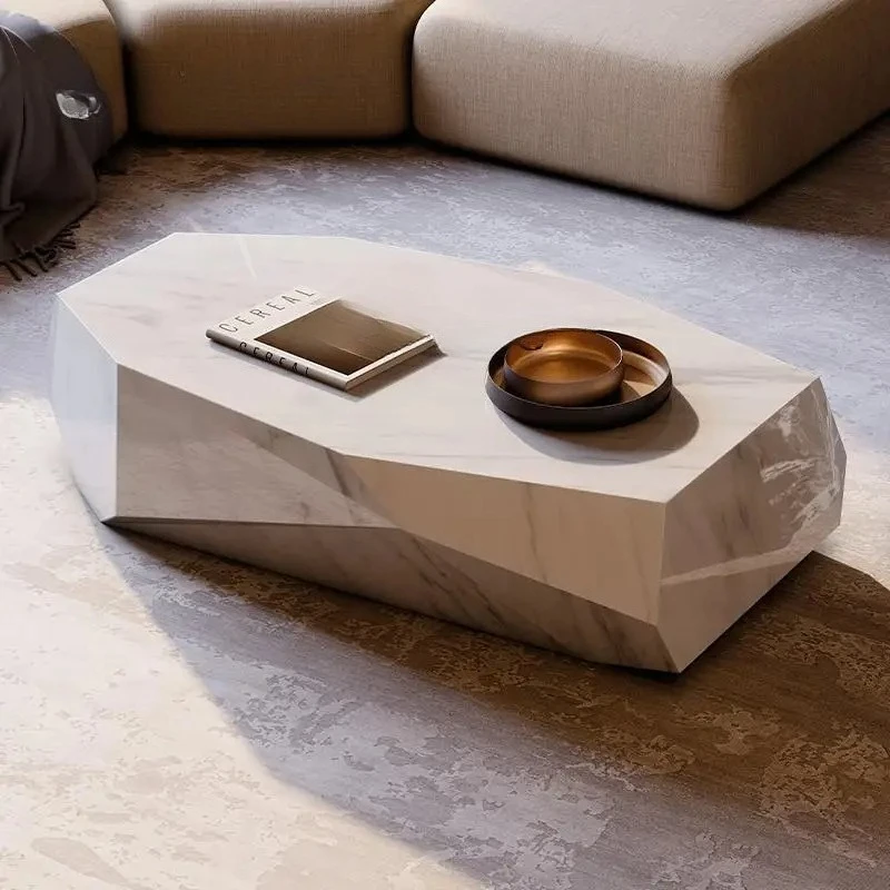 natural marble hexagonal star diamond coffee table simple modern large coffee table small apartment minimalist