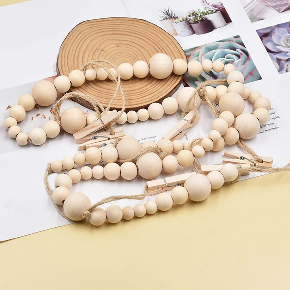 الخشب حبة جارلاند صور مقاطع شيك الجدار الشنق عرض الصور سلسلة حامل الصورة ديكور المنزل عيد الميلاد الزفاف